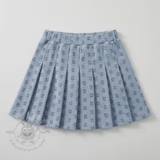 Ribfluweel STRETCH Little bunny old blue
