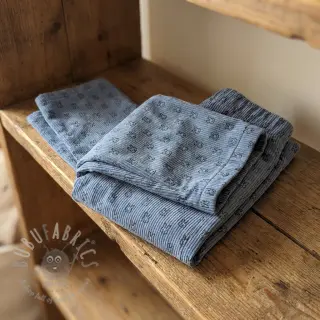 Ribfluweel STRETCH Little bunny old blue