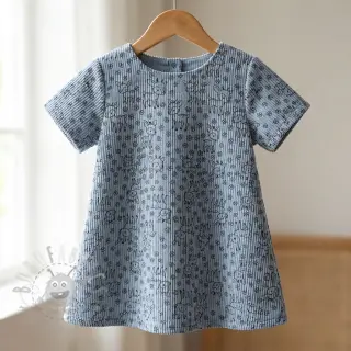 Ribfluweel STRETCH Little deer old blue