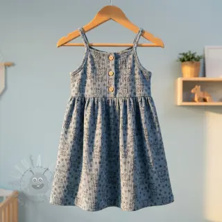 Ribfluweel STRETCH Little deer old blue