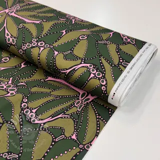 Katoenen stof SATIN Abstract dark green