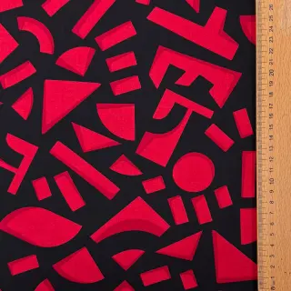 Bavlnená látka SATIN Geometric dark red