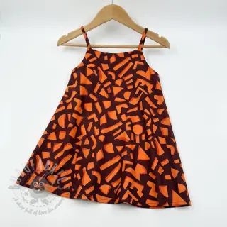 Katoenen stof SATIN Geometric dark brown