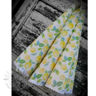 Katoen met wafelbinding Lemons digital print