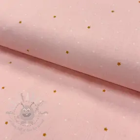 Katoenen stof Sweet bear star light rose ORGANIC