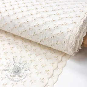 Katoenen stof EMBROIDERY Rosemary white
