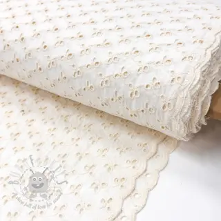Katoenen stof EMBROIDERY Rosemary white