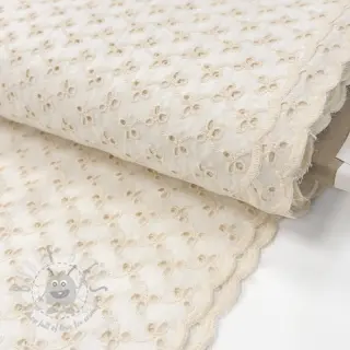Bavlnená látka EMBROIDERY Rosemary off white