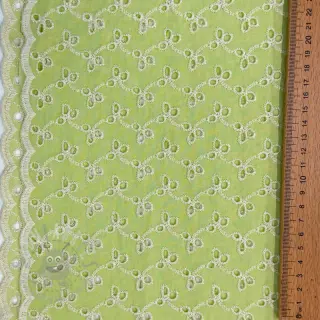 Katoenen stof EMBROIDERY Rosemary lime