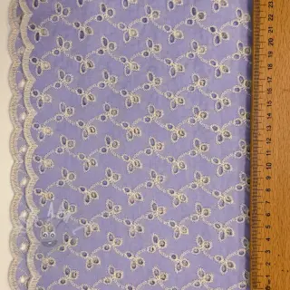 Katoenen stof EMBROIDERY Rosemary lilac