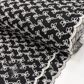 Katoenen stof EMBROIDERY Rosemary black