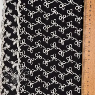 Katoenen stof EMBROIDERY Rosemary black