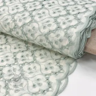 Katoenen stof EMBROIDERY Lilian mint