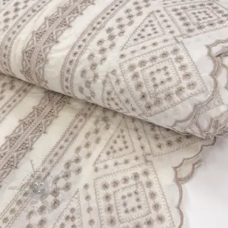 Katoenen stof EMBROIDERY Lilian beige