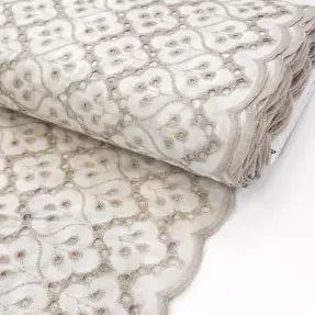 Bavlnená látka EMBROIDERY Lilian natural