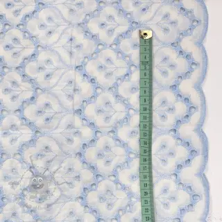 Katoenen stof EMBROIDERY Lilian blue