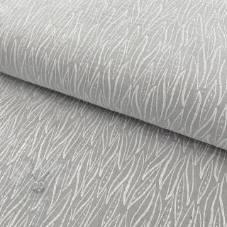 Dubbelgaas/mousseline Leaves light grey