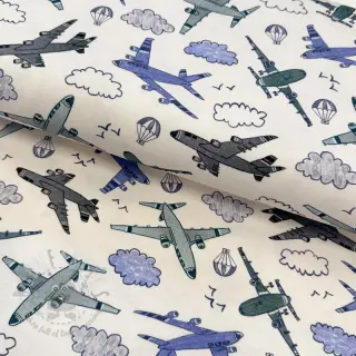 Tricot Airplanes ecru digital print