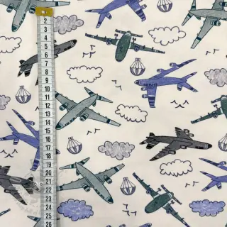 Tricot Airplanes ecru digital print