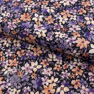 Katoenen stof Sketched meadow black digital print