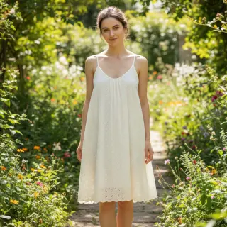 Bavlnená látka EMBROIDERY Rosemary white