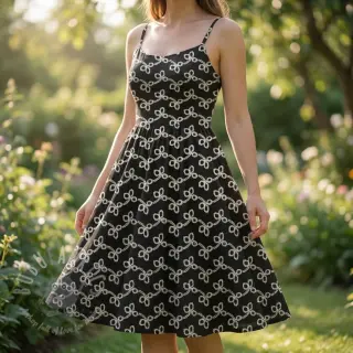 Katoenen stof EMBROIDERY Rosemary black