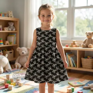 Katoenen stof EMBROIDERY Rosemary black