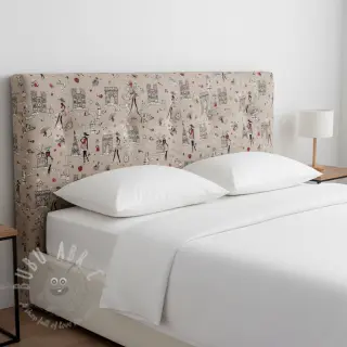 Decoratiestof Linenlook Cute Paris multico