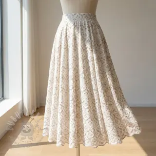Bavlnená látka EMBROIDERY Lilian natural