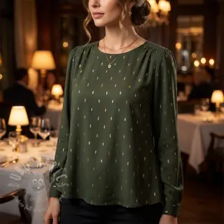 Viscose LUREX dark green