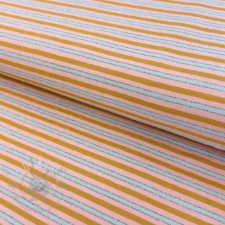 Tricot LUREX Stripes ochre silver