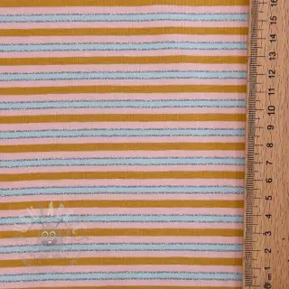 Tricot LUREX Stripes ochre silver