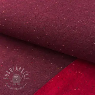 Geruwde sweaterstof COSY burgundy melange