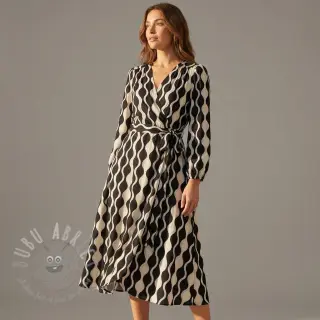 Viscose ECOVERO Abstract black ecru