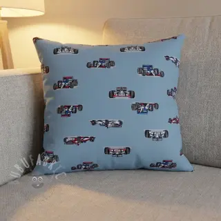 Katoenen stof Cars light blue