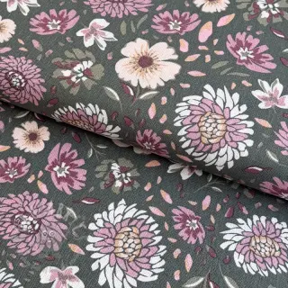Linnen met viscose Flowers seaweed