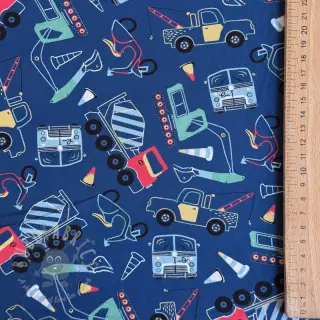Katoenen stof Vehicles blue