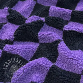 Mantelstof TEDDY JACQUARD Checks purple
