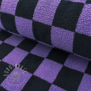 Mantelstof TEDDY JACQUARD Checks purple