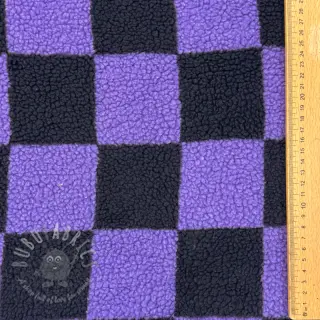 Mantelstof TEDDY JACQUARD Checks purple