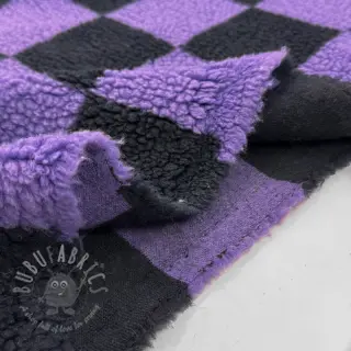 Mantelstof TEDDY JACQUARD Checks purple