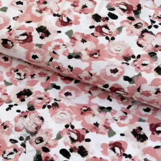 Viscose POPLIN STRETCH Flowers white digital print