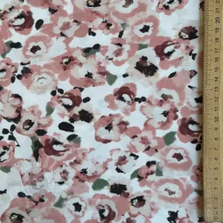 Viscose POPLIN STRETCH Flowers white digital print