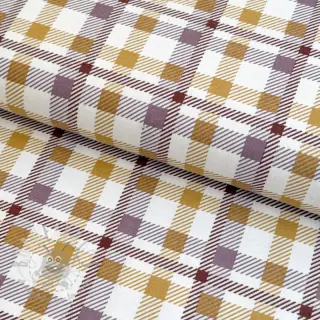 Katoenen stof FLANNEL Checks and checks ochre