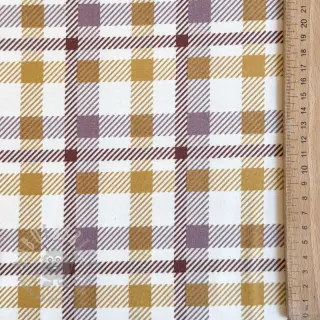 Katoenen stof FLANNEL Checks and checks ochre