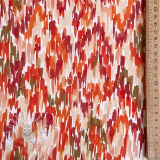 Viscose POPLIN STRETCH Stroke orange digital print