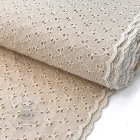 Katoenen stof EMBROIDERY Rosemary beige