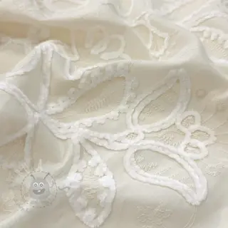 Katoenen stof EMBROIDERY Chenille Manon design B