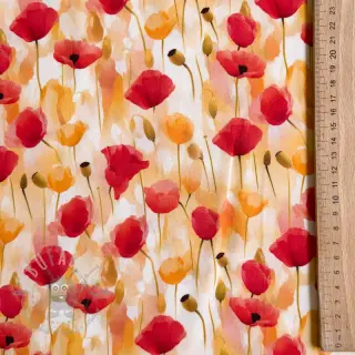 Viscose RAYON POPLIN Poppys design C