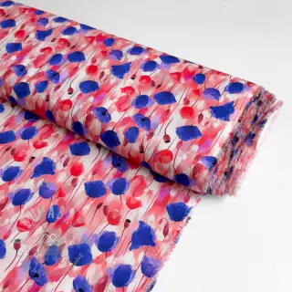 Viscose RAYON POPLIN Poppys design En